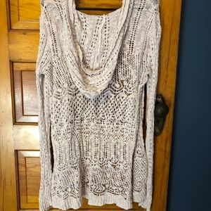 Light pink cardigan with hood